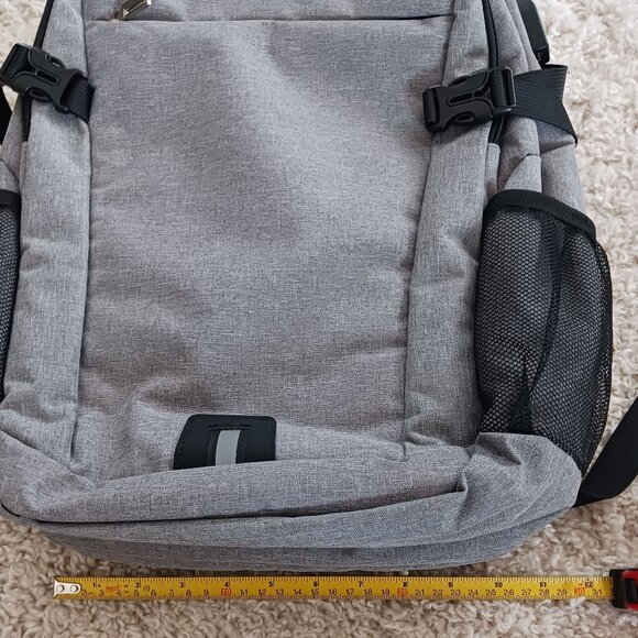 AceHigh Laptop Backpack Case Bag w/HDMI Charging Port Adjustable Straps Grey - Picture 12 of 14